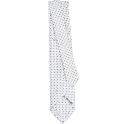 CRAVATTA SARTORIALE 7 PIEGHE IN SETA BIANCO Microfantasia fiore