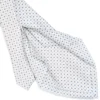 CRAVATTA SARTORIALE 5 PIEGHE IN SETA BIANCA Microfantasia fiore