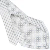 CRAVATTA SARTORIALE 5 PIEGHE IN SETA BIANCA Microfantasia fiore
