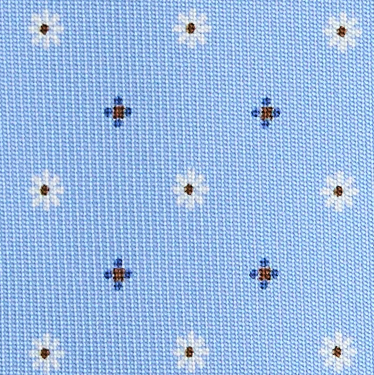 CRAVATTA SARTORIALE 5 PIEGHE IN SETA AZZURRA Microfantasia fiore
