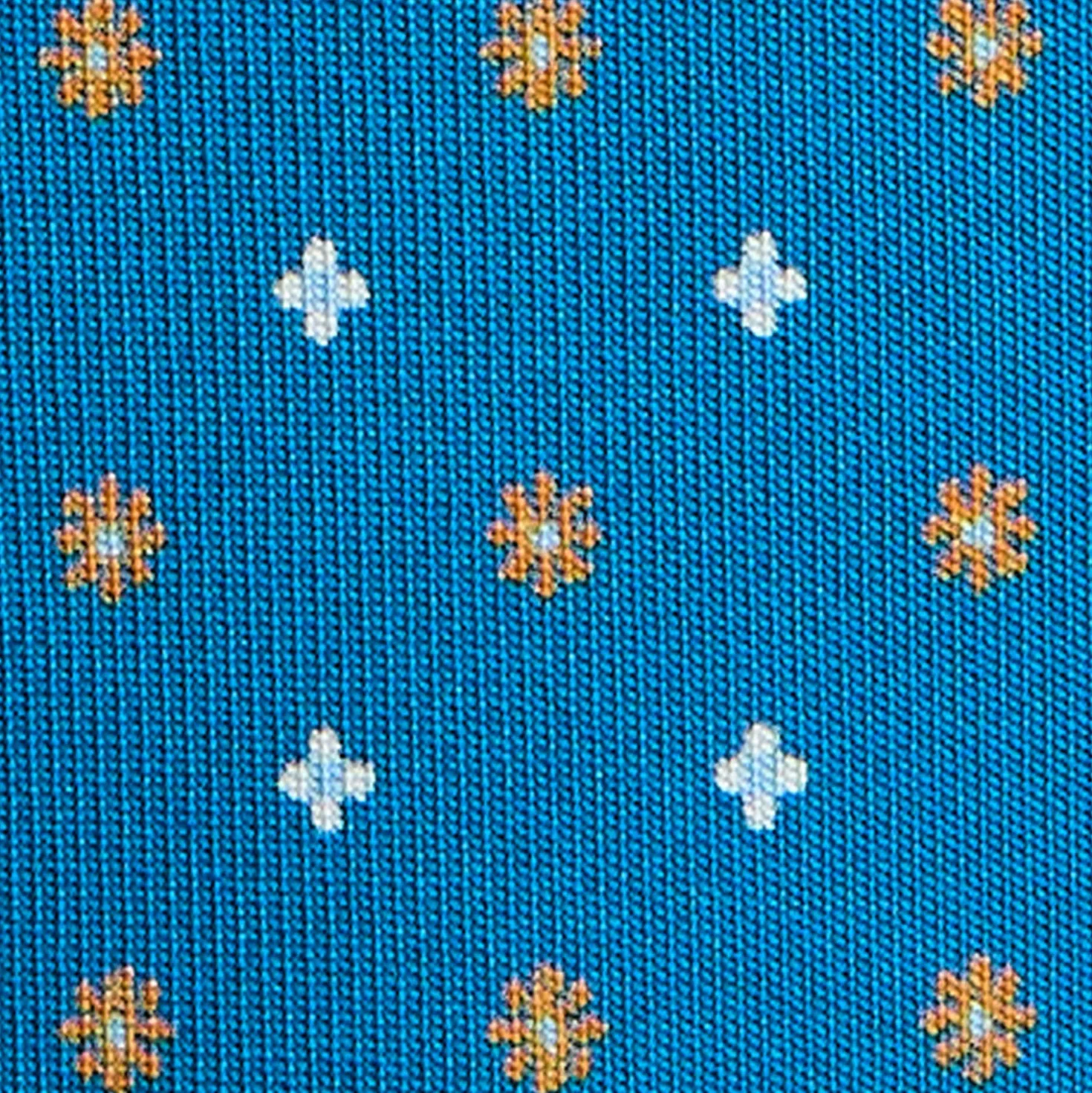 CRAVATTA SARTORIALE 5 PIEGHE IN SETA BLU MEDIO Microfantasia fiore