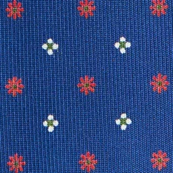 CRAVATTA SARTORIALE 5 PIEGHE IN SETA BLUETTE Microfantasia fiore