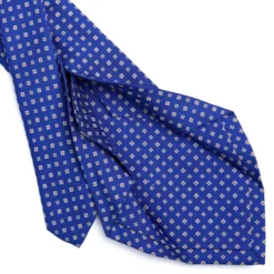 CRAVATTA SARTORIALE 5 PIEGHE IN SETA BLUETTE Microfantasia fiore