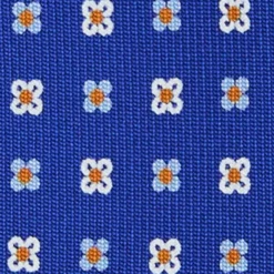CRAVATTA SARTORIALE 5 PIEGHE IN SETA BLUETTE Microfantasia fiore