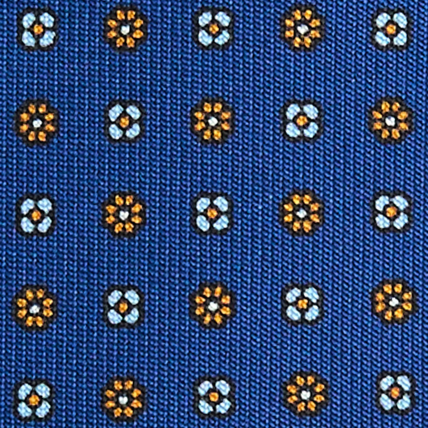 CRAVATTA SARTORIALE 5 PIEGHE IN SETA BLUETTE Microfantasia fiore