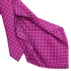 CRAVATTA SARTORIALE 5 PIEGHE IN SETA FUCSIA Microfantasia fiore