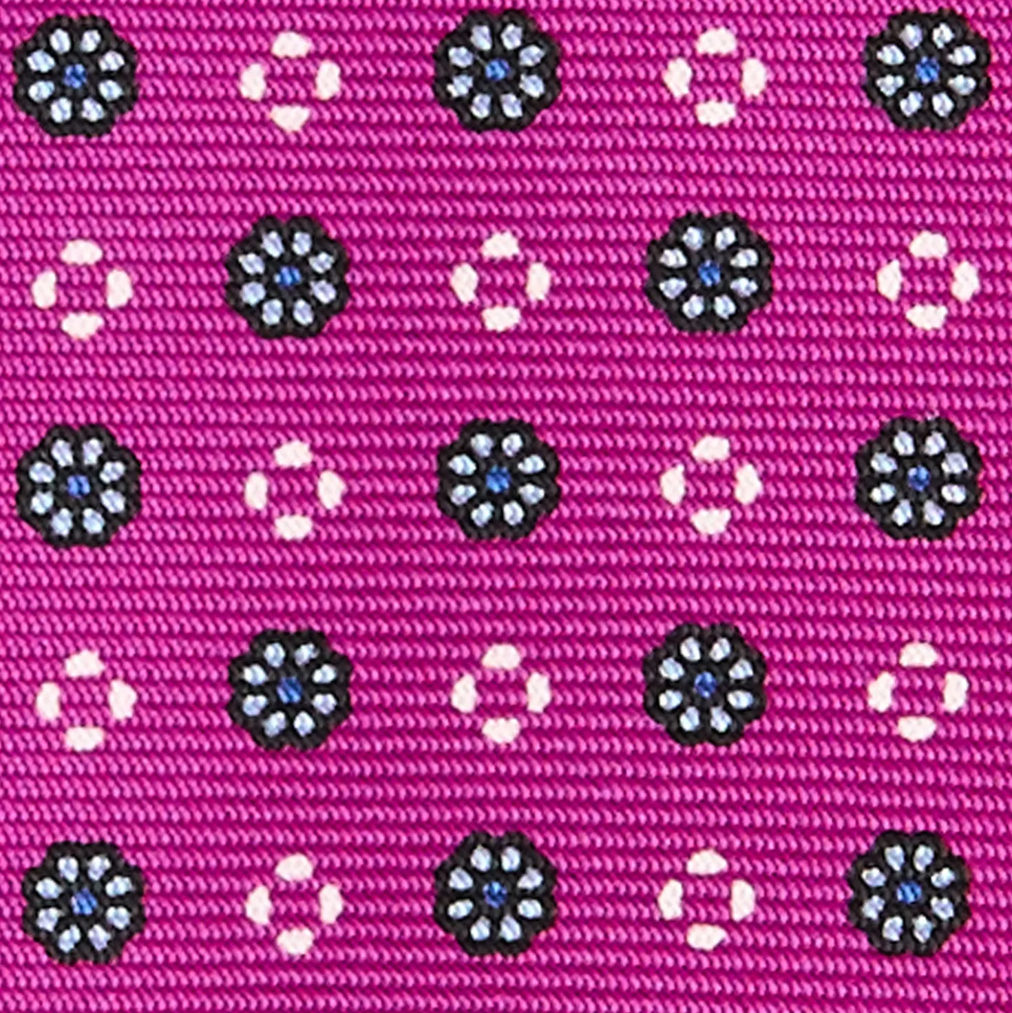 CRAVATTA SARTORIALE 5 PIEGHE IN SETA FUCSIA Microfantasia fiore