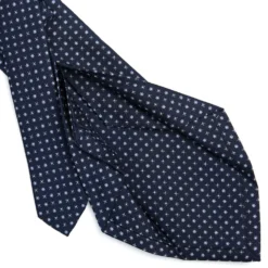CRAVATTA SARTORIALE 5 PIEGHE IN SETA BLU SCUROMicrofantasia fiore