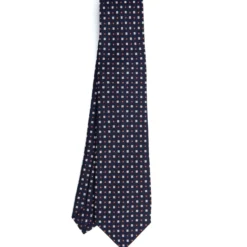 CRAVATTA SARTORIALE 5 PIEGHE IN SETA BLU SCUROMicrofantasia fiore
