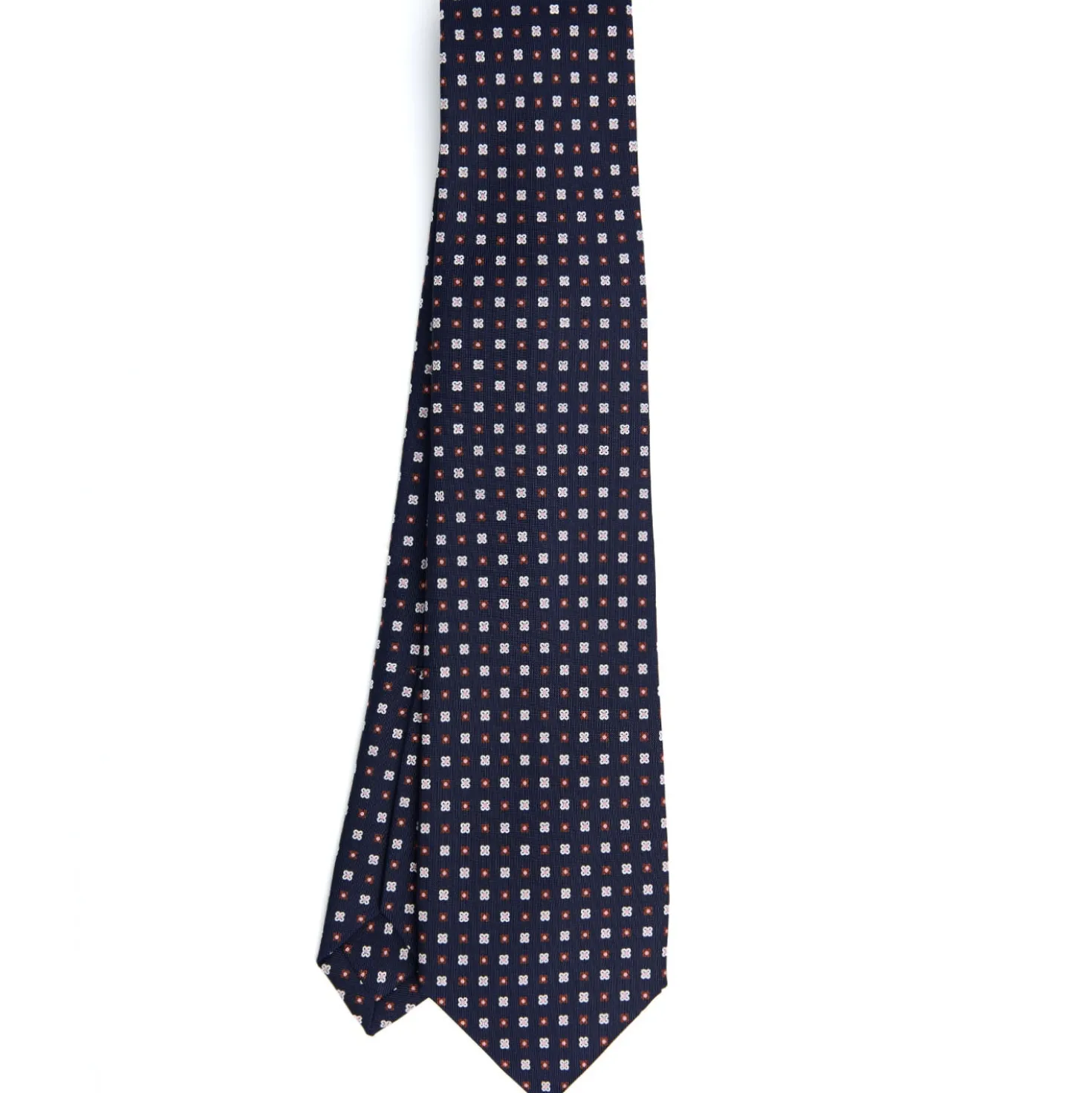 CRAVATTA SARTORIALE 5 PIEGHE IN SETA BLU SCUROMicrofantasia fiore