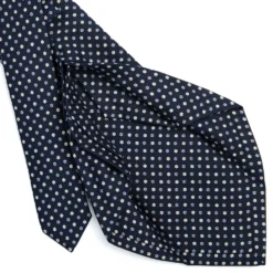 CRAVATTA SARTORIALE 5 PIEGHE IN SETA BLU SCUROMicrofantasia fiore