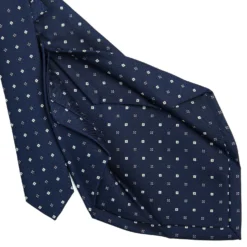 CRAVATTA SARTORIALE 5 PIEGHE IN SETA BLU SCUROMicrofantasia fiore