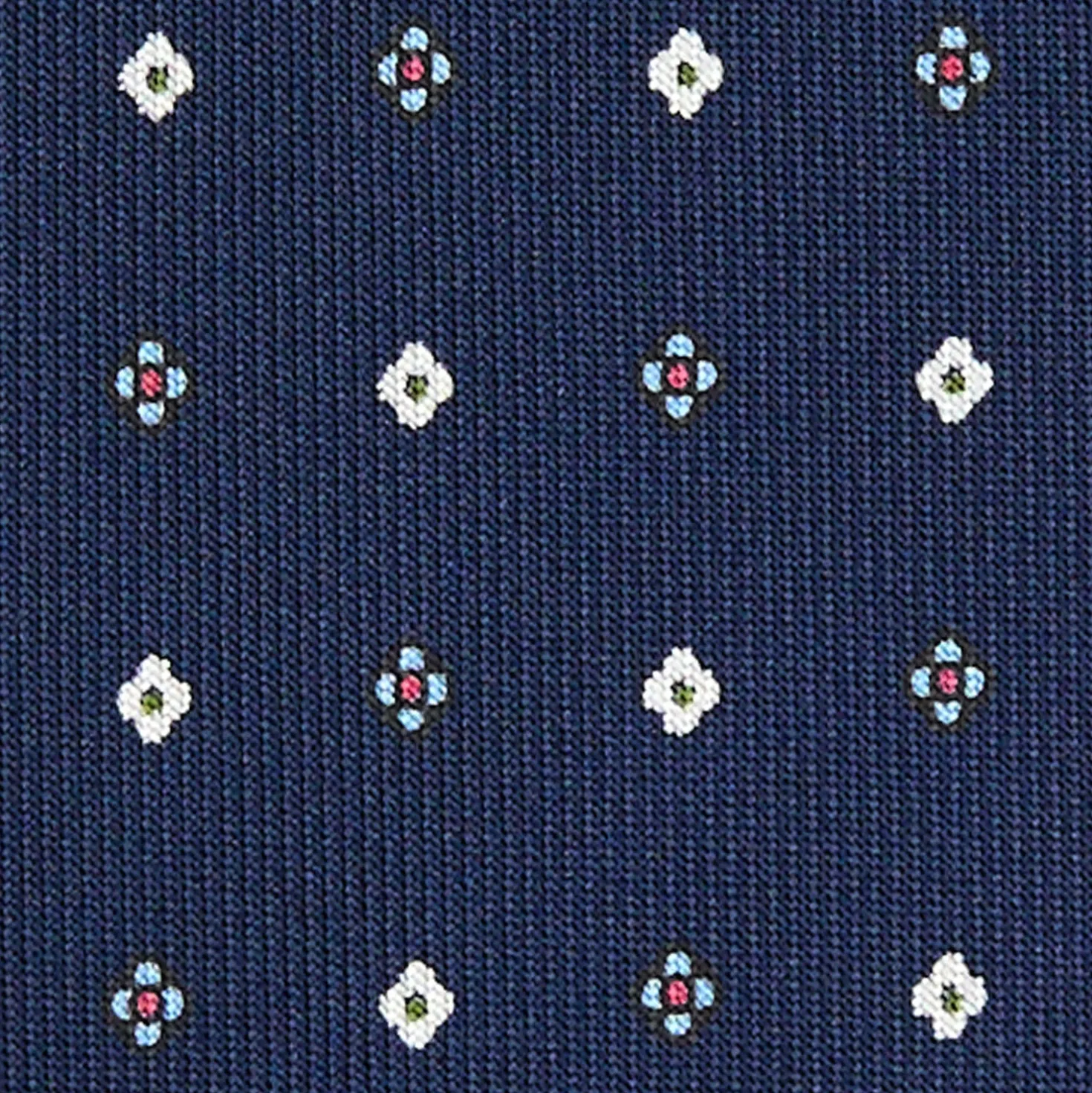 CRAVATTA SARTORIALE 5 PIEGHE IN SETA BLU SCUROMicrofantasia fiore