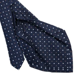 CRAVATTA SARTORIALE 5 PIEGHE IN SETA BLU SCUROMicrofantasia fiore