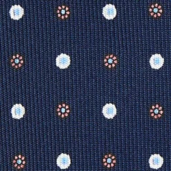 CRAVATTA SARTORIALE 5 PIEGHE IN SETA BLU SCUROMicrofantasia fiore