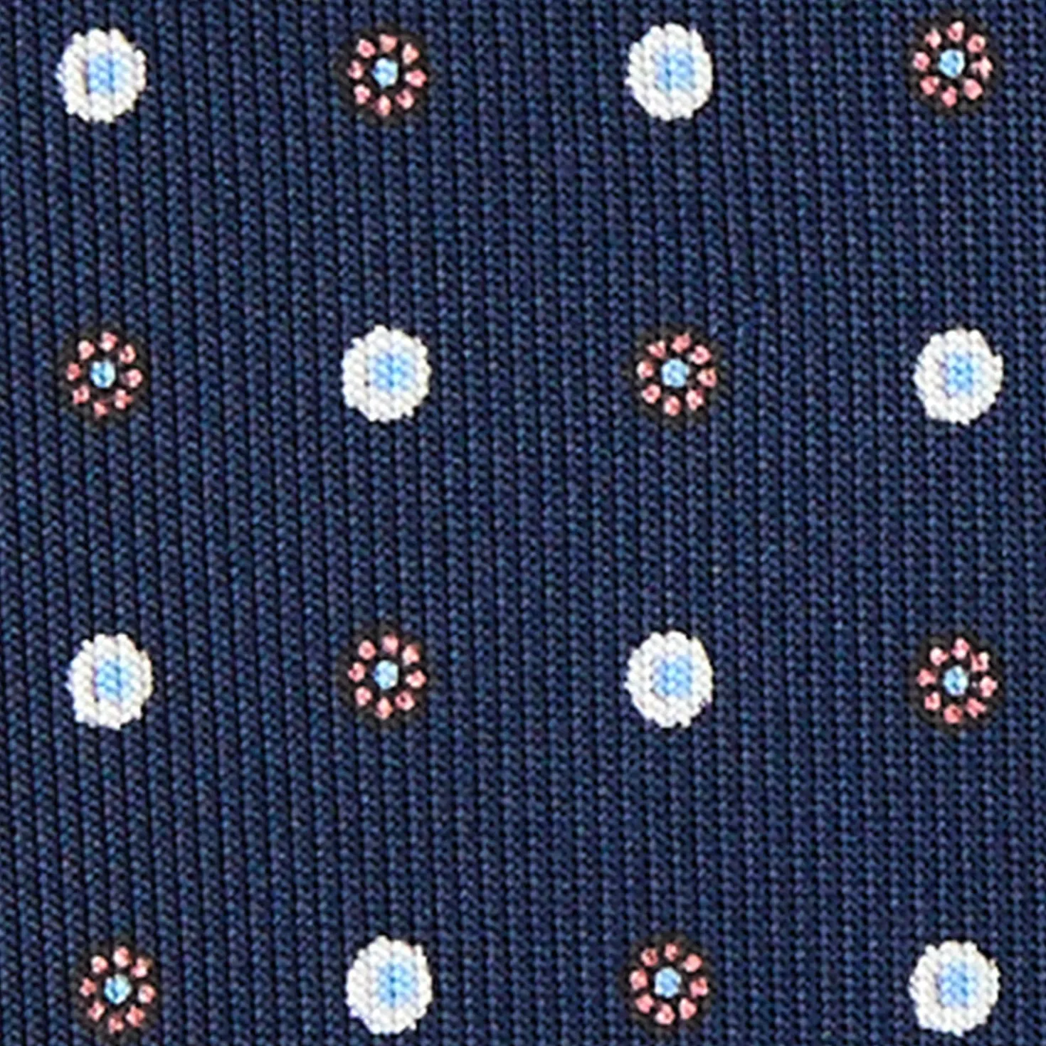 CRAVATTA SARTORIALE 5 PIEGHE IN SETA BLU SCUROMicrofantasia fiore