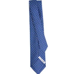 CRAVATTA SARTORIALE 5 PIEGHE IN SETA BLUMicrofantasia fiore