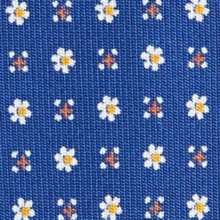 CRAVATTA SARTORIALE 5 PIEGHE IN SETA BLUMicrofantasia fiore