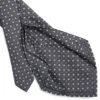 CRAVATTA SARTORIALE 5 PIEGHE IN SETA GRIGIO SCURO Microfantasia fiore