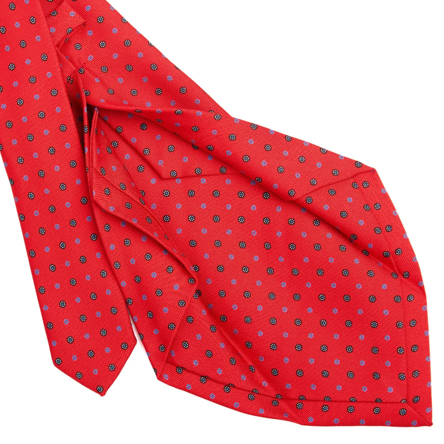 CRAVATTA SARTORIALE 5 PIEGHE IN SETA ROSSA Microfantasia fiore