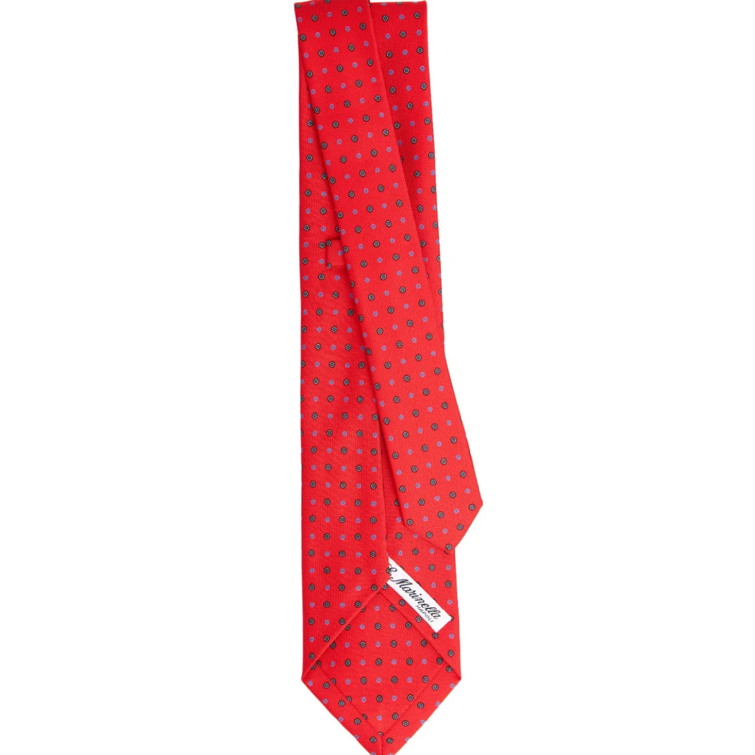 CRAVATTA SARTORIALE 5 PIEGHE IN SETA ROSSA Microfantasia fiore