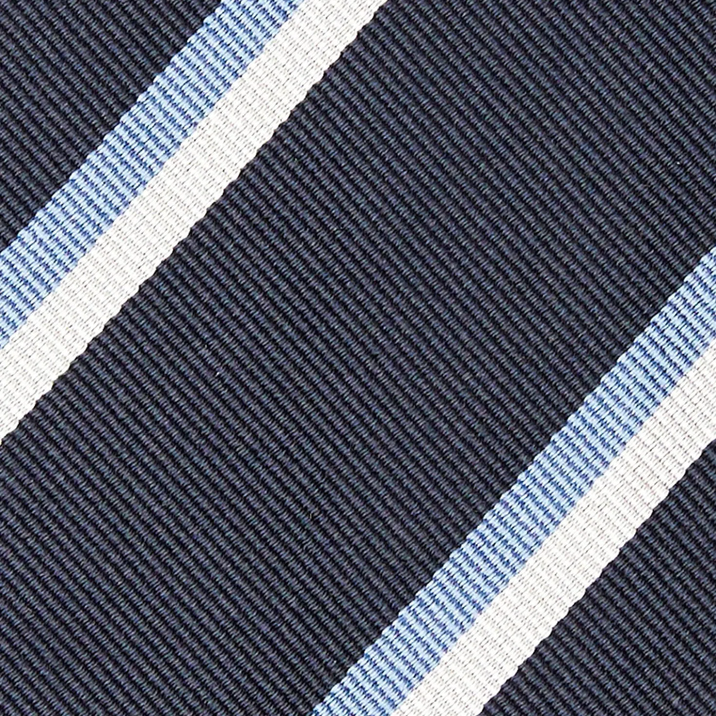 CRAVATTA SARTORIALE RIGATA In seta blu scuro