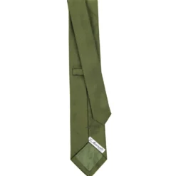 CRAVATTA SARTORIALE SETA JACQUARD VERDE OLIVA Tinta unita