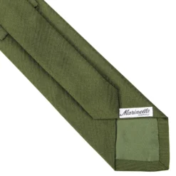 CRAVATTA SARTORIALE SETA JACQUARD VERDE OLIVA Tinta unita
