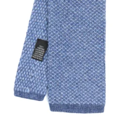 CRAVATTA TRICOT IN CASHMERE AZZURRO POLVERE Tinta unita