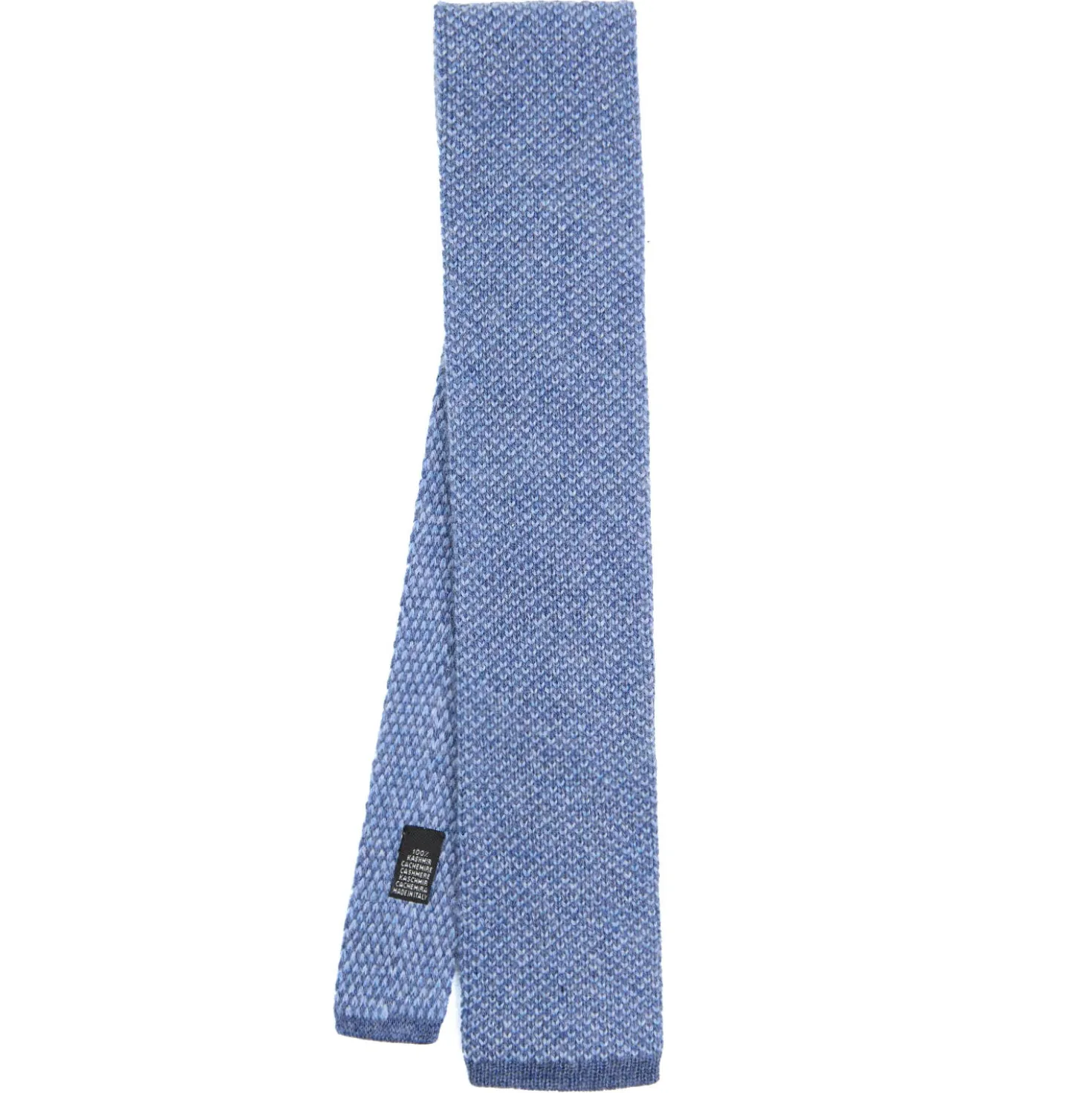 CRAVATTA TRICOT IN CASHMERE AZZURRO POLVERE Tinta unita