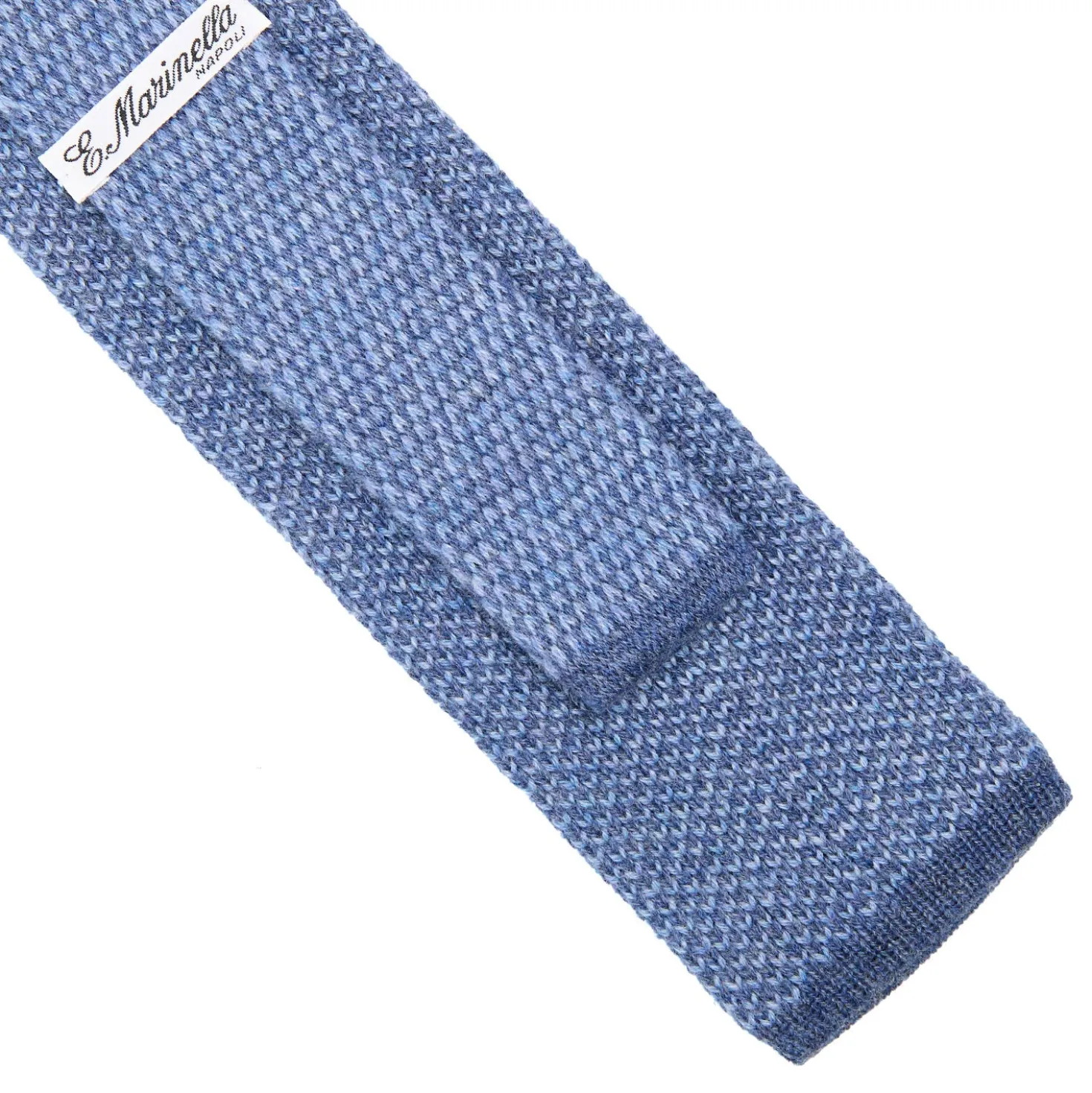 CRAVATTA TRICOT IN CASHMERE AZZURRO POLVERE Tinta unita