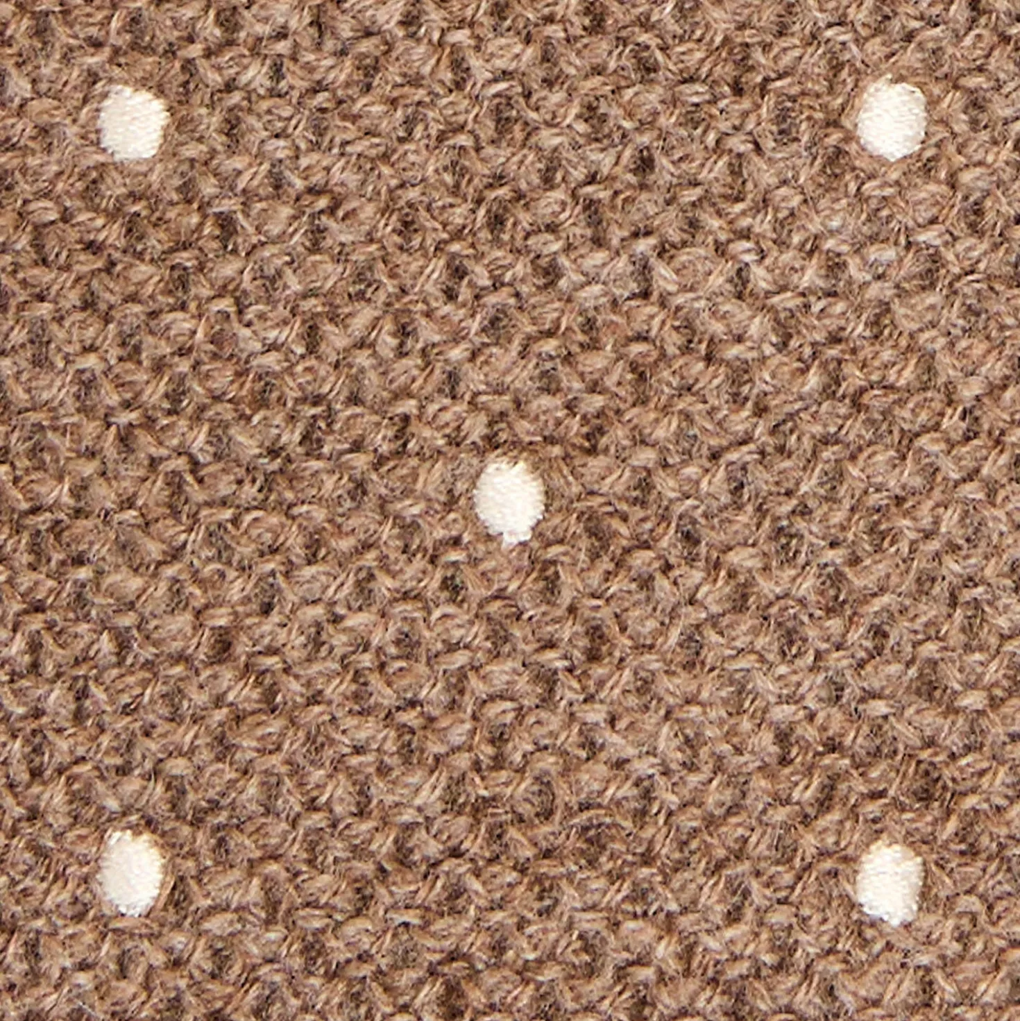 CRAVATTA TRICOT IN CASHMERE BEIGE Pois bianco