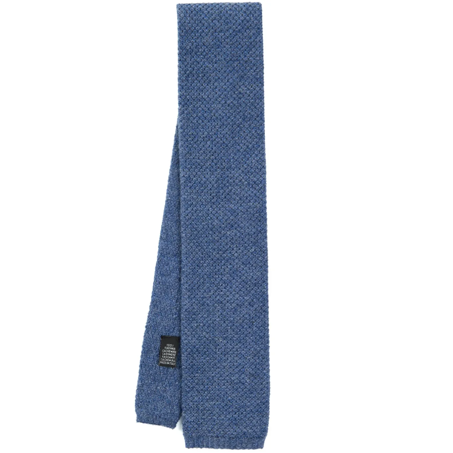 CRAVATTA TRICOT IN CASHMERE BLU Tinta unita