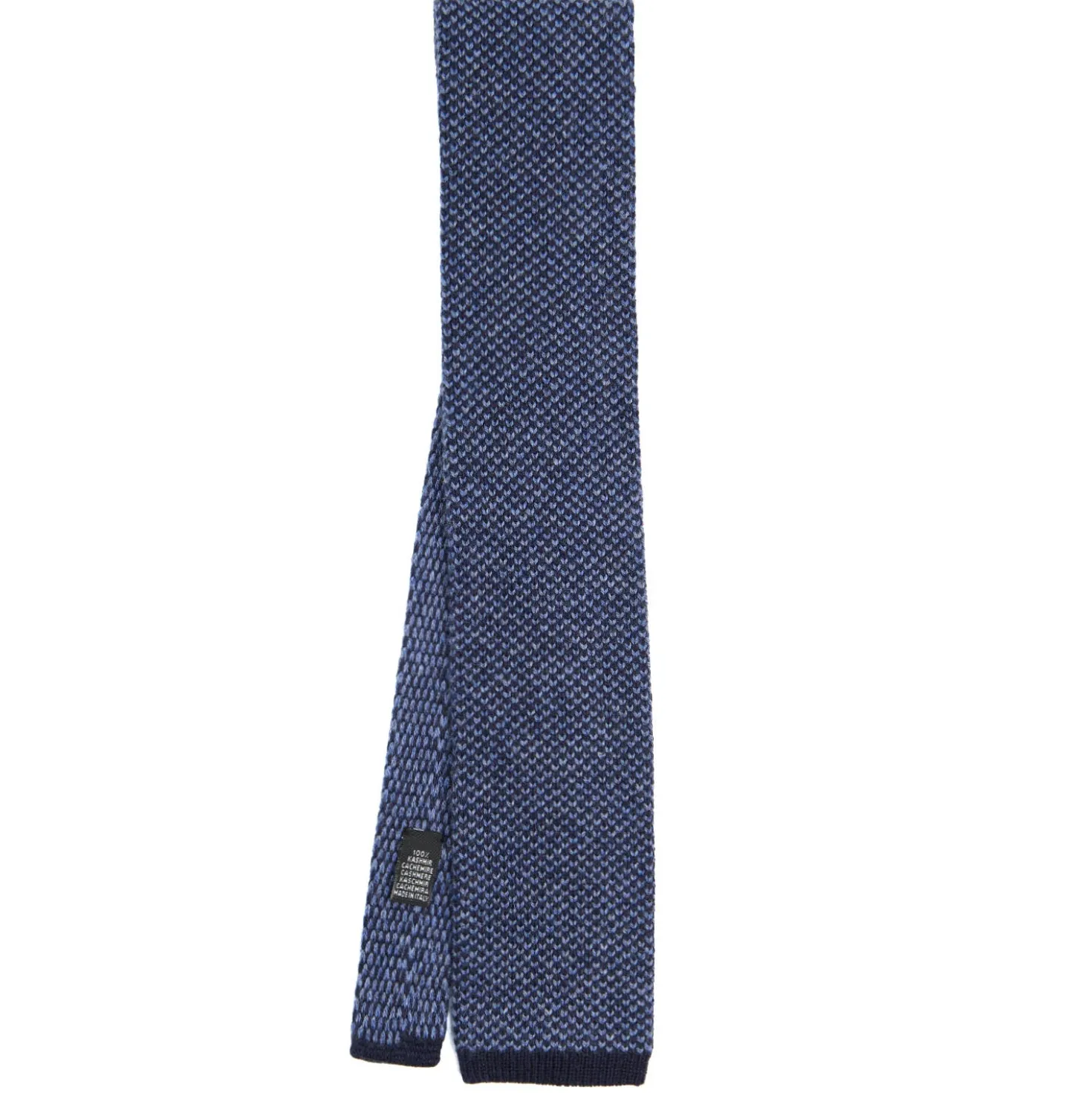 CRAVATTA TRICOT IN CASHMERE BLU SCURO Tinta unita