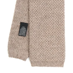 CRAVATTA TRICOT IN CASHMERE BEIGE Tinta unita