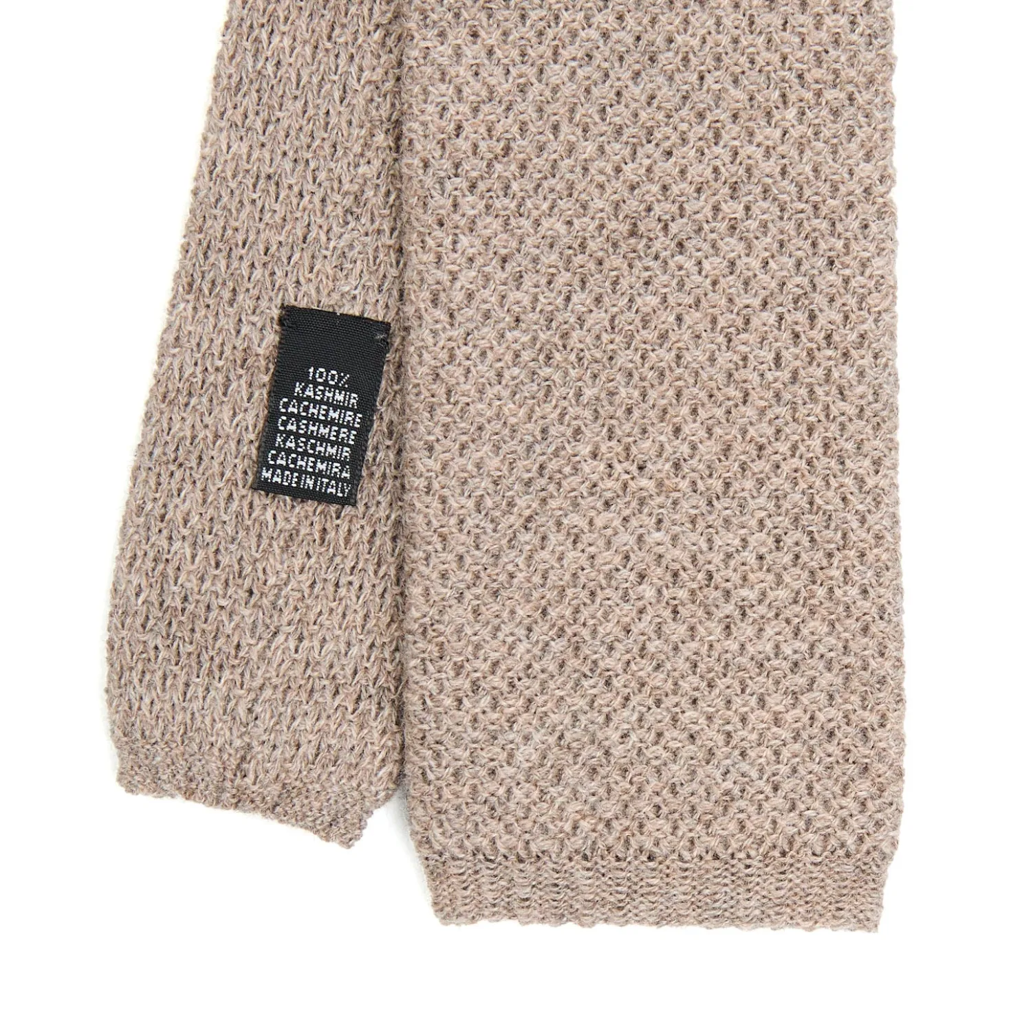 CRAVATTA TRICOT IN CASHMERE BEIGE Tinta unita