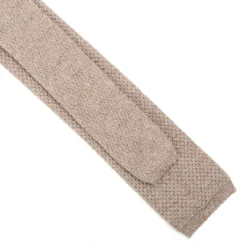 CRAVATTA TRICOT IN CASHMERE BEIGE Tinta unita