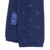 CRAVATTA TRICOT IN CASHMERE BLU SCURO Pois azzurro
