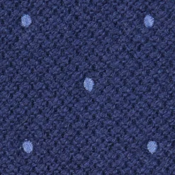 CRAVATTA TRICOT IN CASHMERE BLU SCURO Pois azzurro