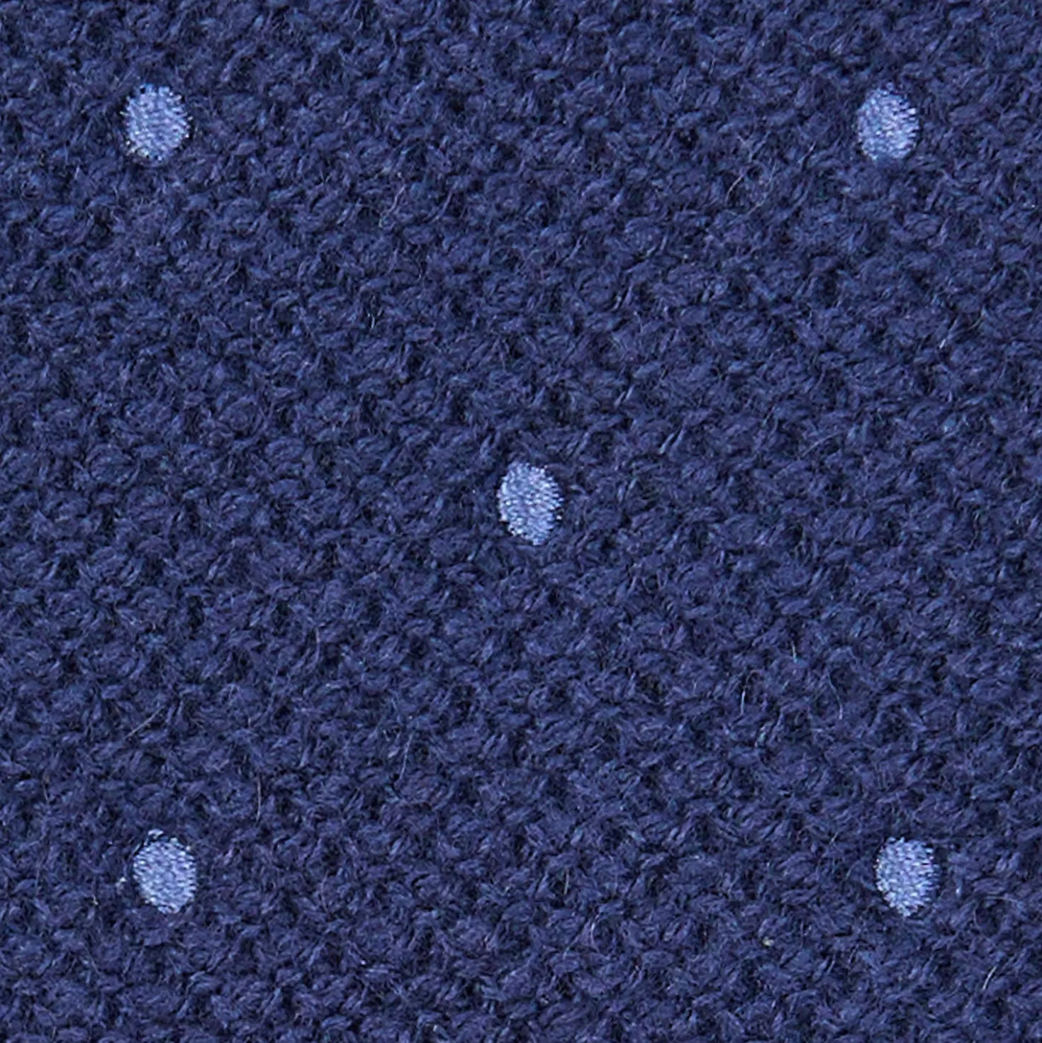 CRAVATTA TRICOT IN CASHMERE BLU SCURO Pois azzurro