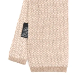 CRAVATTA TRICOT IN CASHMERE BEIGE Tinta unita