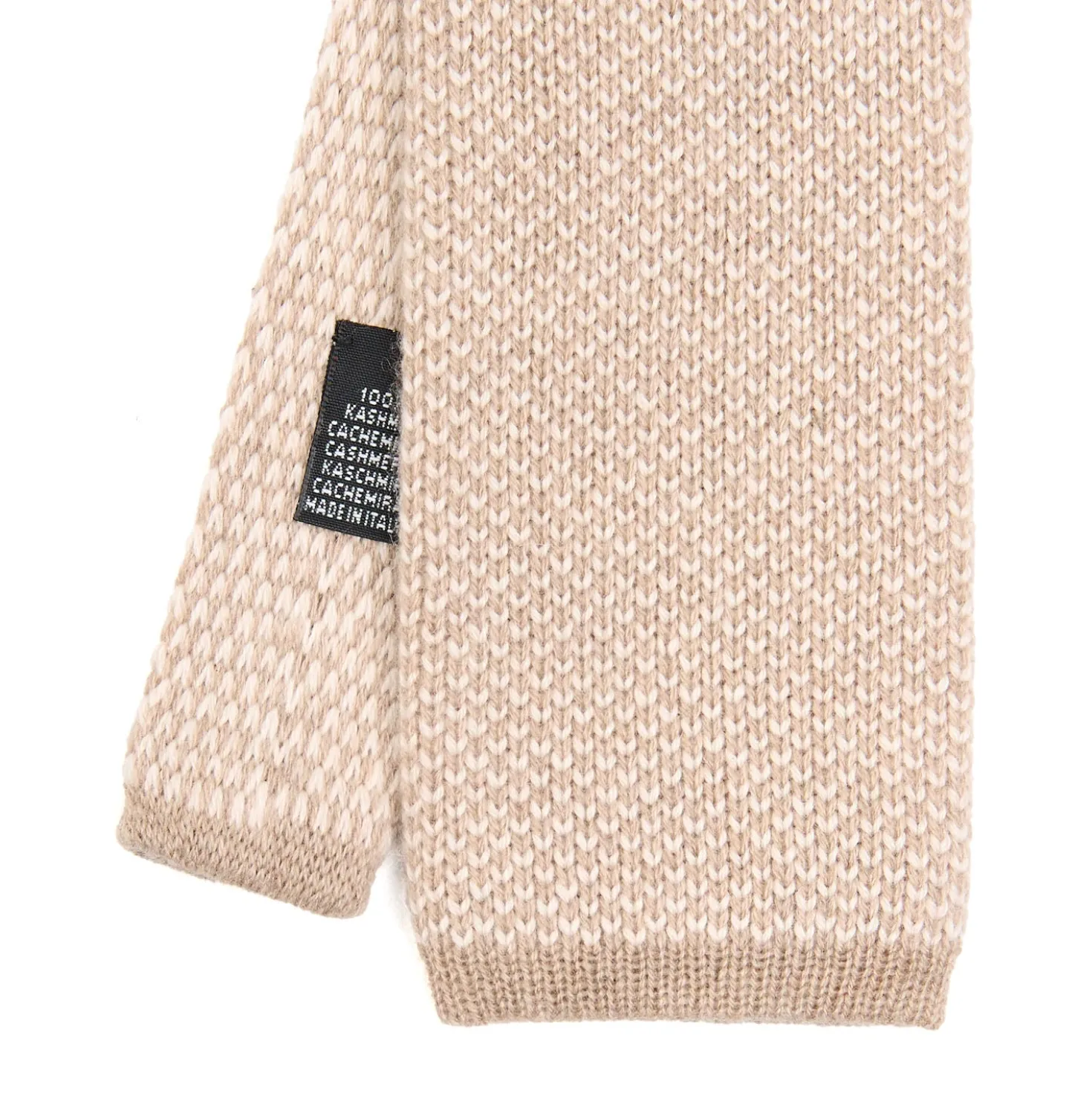 CRAVATTA TRICOT IN CASHMERE BEIGE Tinta unita
