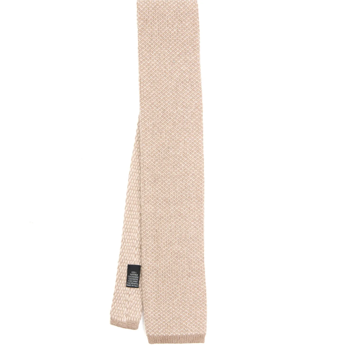 CRAVATTA TRICOT IN CASHMERE BEIGE Tinta unita