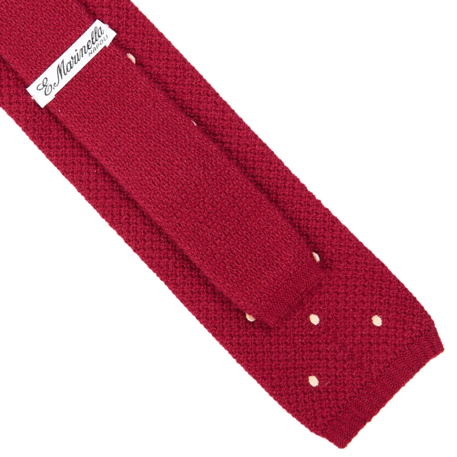 CRAVATTA TRICOT IN CASHMERE BORDEAUX Pois azzurro