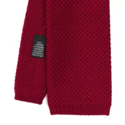 CRAVATTA TRICOT IN CASHMERE BORDEAUX Tinta unita