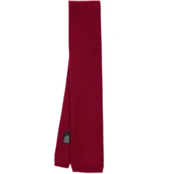 CRAVATTA TRICOT IN CASHMERE BORDEAUX Tinta unita