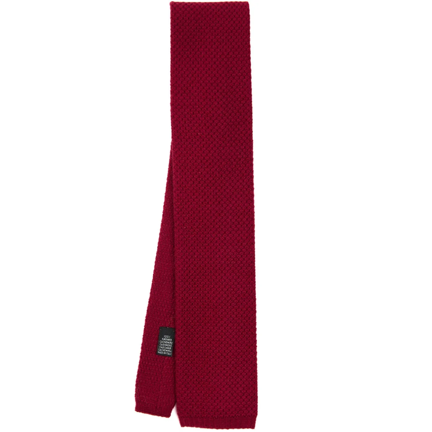 CRAVATTA TRICOT IN CASHMERE BORDEAUX Tinta unita