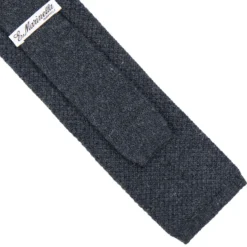CRAVATTA TRICOT IN CASHMERE GRIGIO SCURO Tinta unita