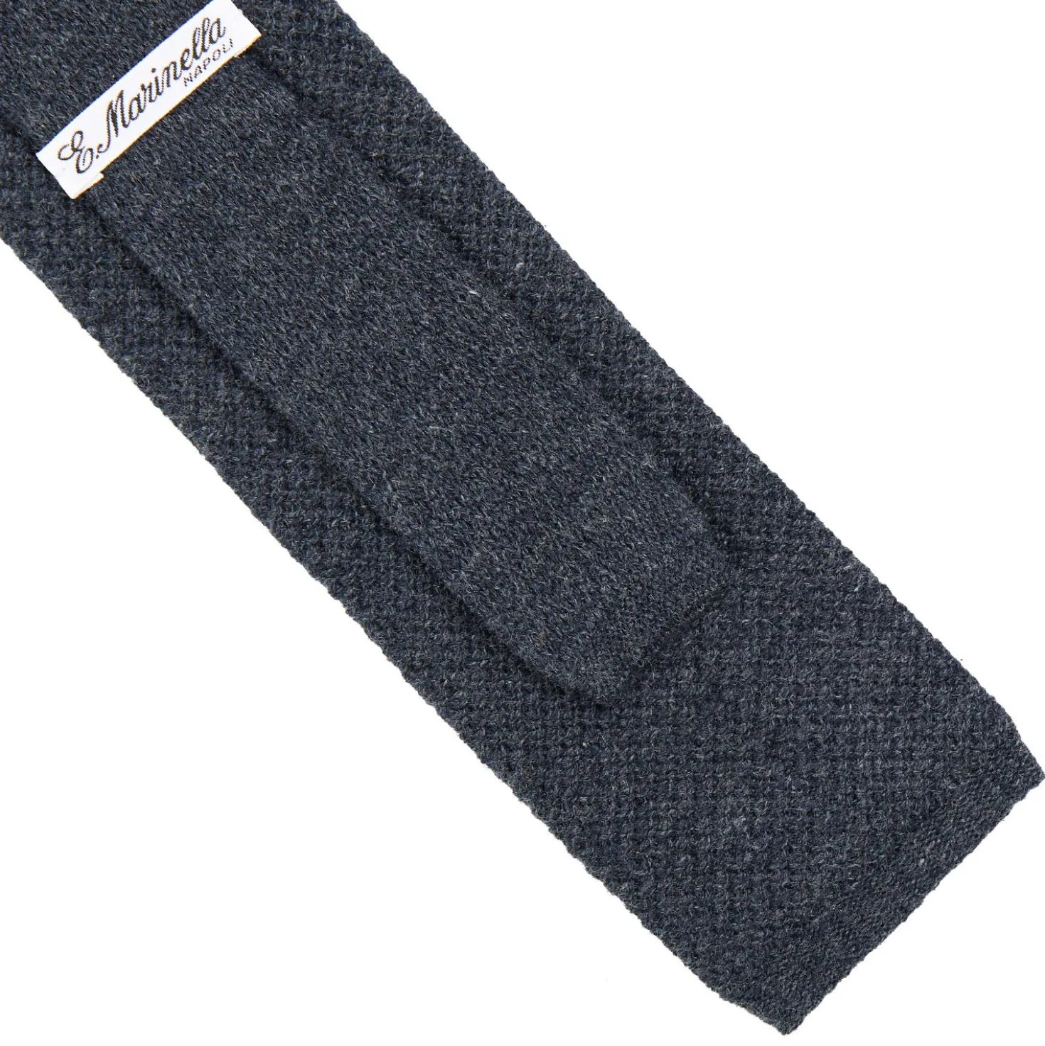 CRAVATTA TRICOT IN CASHMERE GRIGIO SCURO Tinta unita