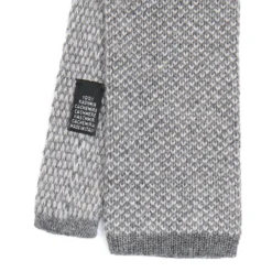 CRAVATTA TRICOT IN CASHMERE GRIGIO CHIARO Tinta unita